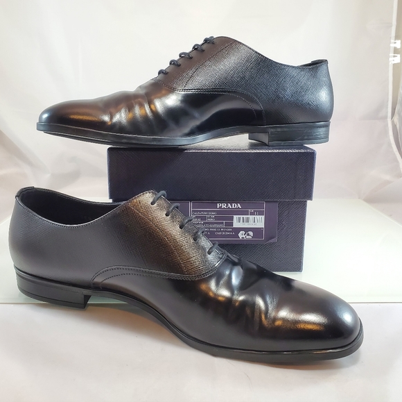 Prada Other - NWT$750 PRADA Men's Spazzalato Plain Toe Oxford Derby Shoes Sz 11 (US 12)
